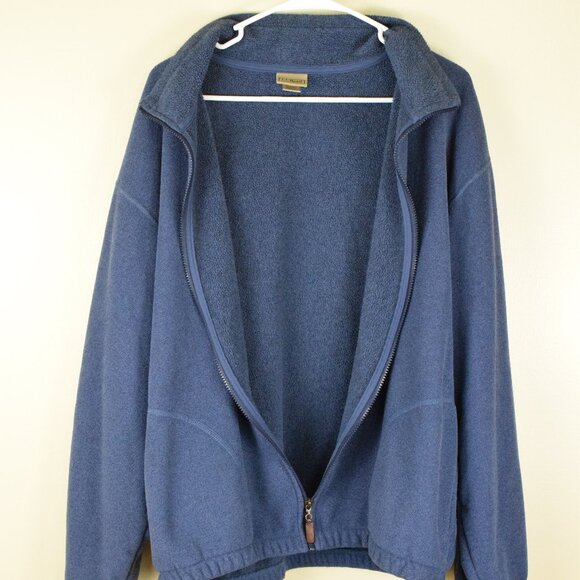 L.L. Bean Men’s Blue Full Zip Warm Cozy Outdoor Fleece Jacket Coat Fall Winter L - Picture 2 of 8
